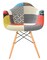 LeisureMod Willow Multi-Colored Patchwork Fabric Eiffel Accent Chair - Multi-Color